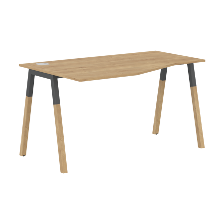 Стол эргономичный левый Forta FCT 1367 (L) 1580x733x900(670) (Дуб Гамильтон/Черный графит)