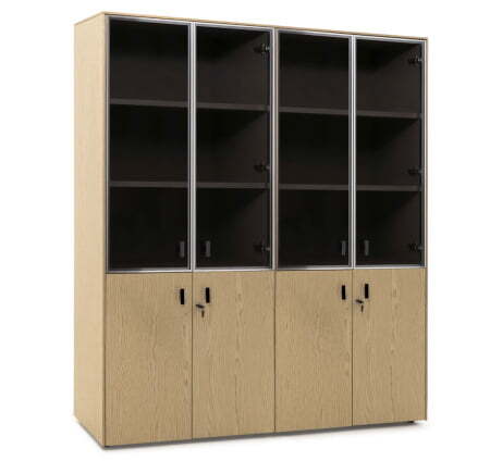 EXE Шкаф комбинированный (Дуб Светлый/Черный)