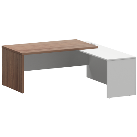 Стол руководителя правый Кортез KZP-18R 1800x2000x750 (Темный шимо/Белый)