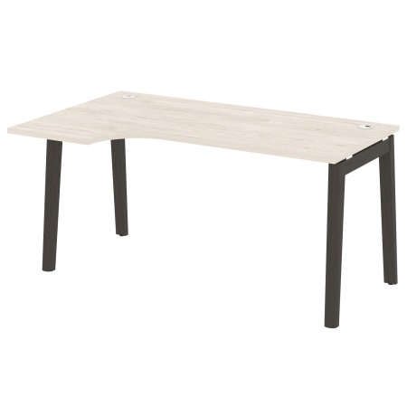 Стол эргономичный левый на деревянных опорах Onix Wood OW.SA-1L 1580x980x750 (Денвер Светлый/Дуб Темный)