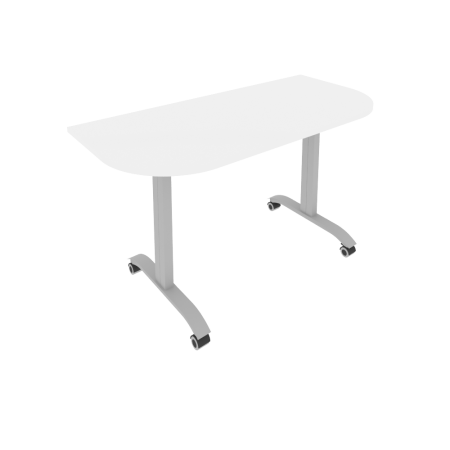 Стол складной радиусный Mobile system СМ-5.1 1400x650x757 (Белый/Серый металл)