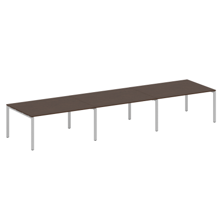 Переговорный стол 3 столешницы Metal System Style БП.ПРГ-3.4 4800x1235x750 (Венге Цаво/Серый металл)