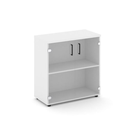 Шкаф низкий широкий SN.STS-302 (796х400х833) (Белый/Прозрачный)