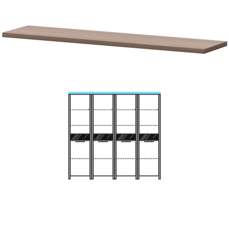 Топ Акцент КТ-72.38 1866x441x38 (Темный шимо)