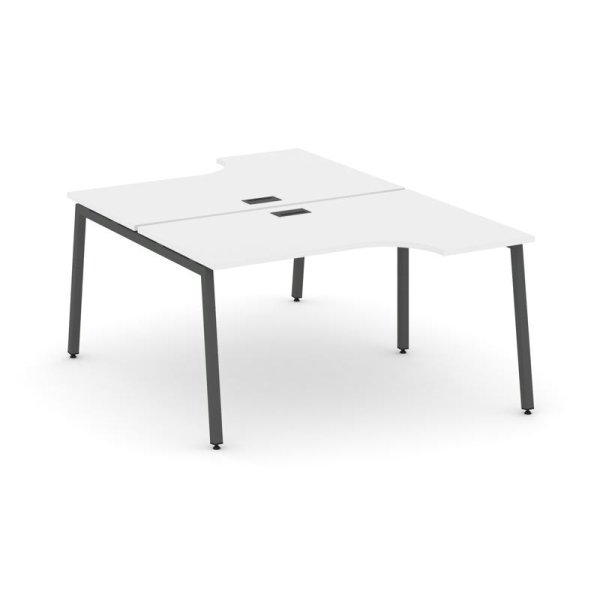 Рабочая станция эргономичная SN-4A.DRPA-011 (1380х1432/1992х750) (Белый/Металл Антрацит)