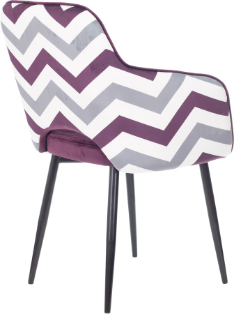 Кресло CH-380F сливовый Italia 23 зигзаг на ножках металл (Фиолетовый)