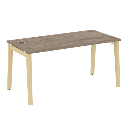 Стол руководителя на деревянных опорах Onix Wood Direct OW.SRR-4.8 1580x800x750 (Тиквуд Темный/Дуб Светлый)