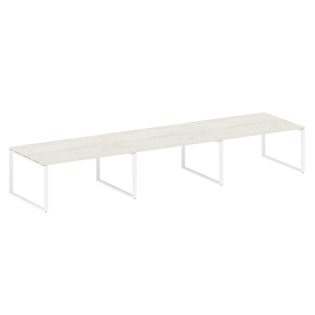 Переговорный стол 3 столешницы Metal System Style БО.ПРГ-3.4 4800x1235x750 (Дуб Наварра/Белый металл)