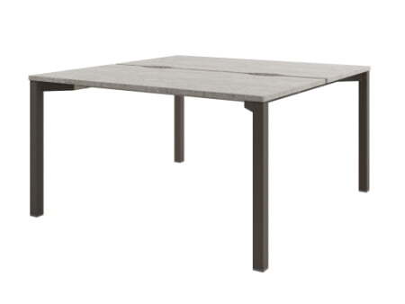 Стол-тандем на металлокаркасе Solution D-41 1400x1432x750 (Бетон/ТрюфельКоричневый)