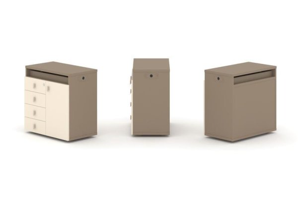 Тумба одиночная + топ ES.NB.1T-2 (750х410х750) (Латте/Сатин)