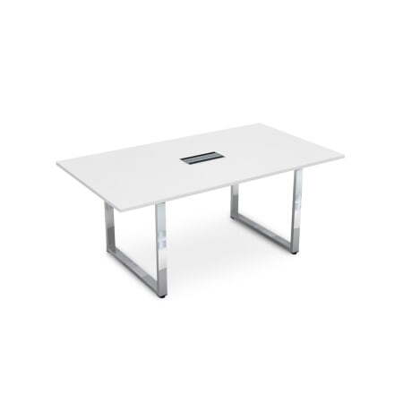Стол для переговоров Gloss line НСП-О.938 1800x1000x750 (Белый премиумХром)