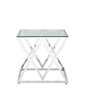 Журнальный стол 55*55 ИНСИГНИЯ серебро (Журнальный стол Инсигния серый)