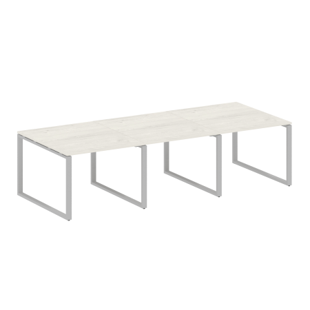 Переговорный стол 3 столешницы Metal System Style БО.ПРГ-3.1 3000x1235x750 (Дуб Наварра/Серый металл)