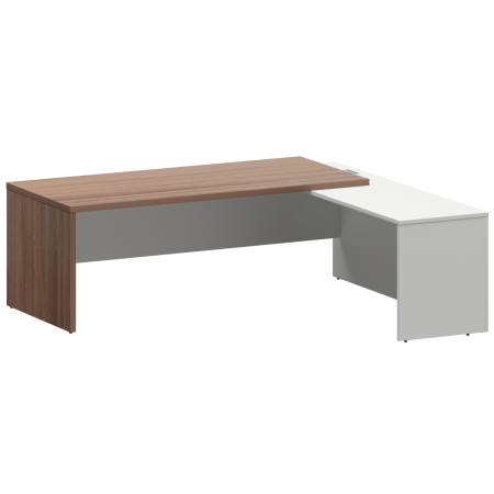 Стол руководителя правый Кортез KZP-22R 2200x2000x750 (Темный шимо/Белый)