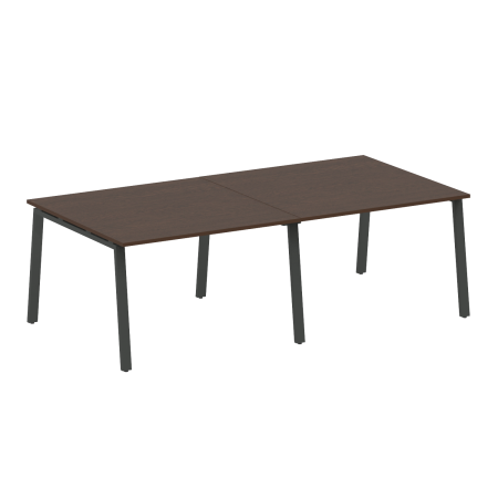 Стол для переговоров (2 столешницы) на А-образном м/к Metal System Style БА.ПРГ-2.2 2400x1235x750 (Венге Цаво/Антрацит металл)