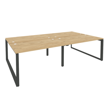 Рабочая станция на О-образном м/к Onix O.MO-D.RS-4.3.8 2760x1635x750 (Тиквуд Светлый/Черный металл)