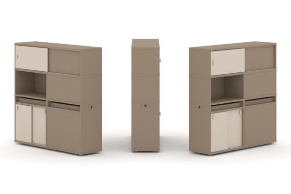 Тумба двойная + высокая надставка ES.NB.2V-33 (1500х410х1520) (Латте/Капучино)