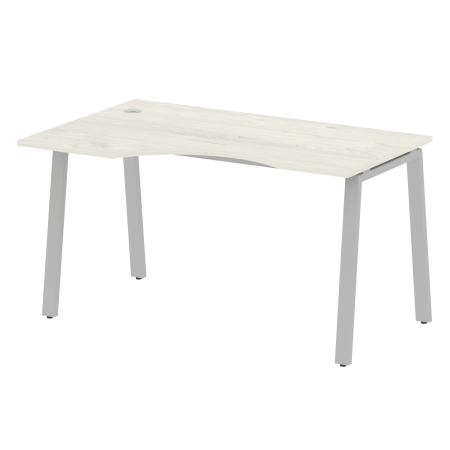 Стол криволинейный левый Metal System Style БА.СА-2 Л 1400x900x750 (Дуб Наварра/Серый металл)