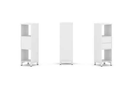 Набор стеллажа 1 сторонний, 3 яруса SN.NS-311 (387х400х1248) (Белый/Металл Белый)