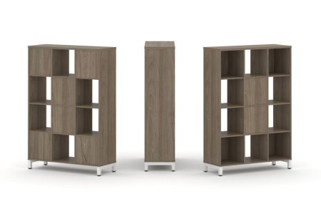 Набор стеллажа 1 сторонний, 4 яруса SN.NS-431 (1121х400х1615) (Вяз Благородный/Металл Белый)