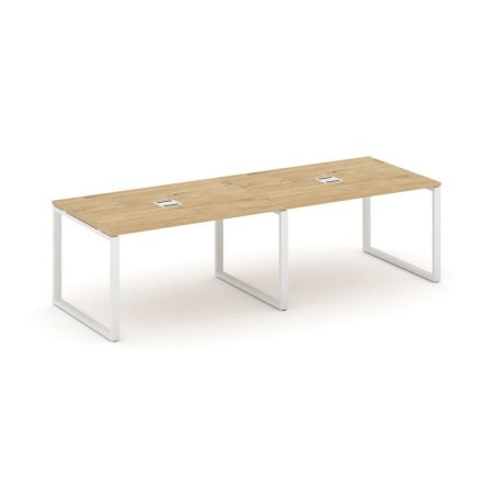 Стол переговорный SN-6O.SPRG-014 (3160х980х750) (Тиквуд Светлый/Металл Белый)