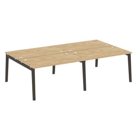 Рабочая станция на деревянных опорах Onix Wood OW.D.RS-4.3.8 2760x1635x750 (Тиквуд Светлый/Дуб Темный)