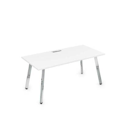 10СР.085 Стол рабочий, прямолинейный (1800x800x750) (Белый премиумМеталл глянец)