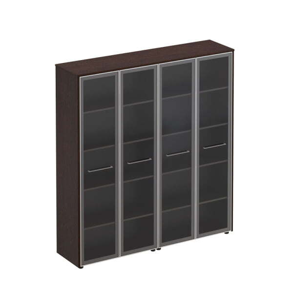 Шкаф комбинированный высокий (стекло + стекло) Reventon МЕ 361 1840x460x1960 (Венге темный)