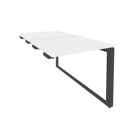 Стол-приставка двойной на О-образном м/к к опорным элем. Onix O.MO-D.SPR-0.7 780x1475x750 (Белый Бриллиант/Черный металл)