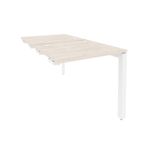 Стол-приставка двойной на П-образном м/к к опорным элем. Onix O.MP-D.SPR-0.7 780x1475x750 (Денвер Светлый/Белый Металл)