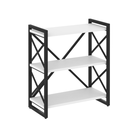 Стеллаж на регулируемых опорах-3 полки VR.L-MST.O-3.8 800x400x910 (Белый Бриллиант/Черный металл)