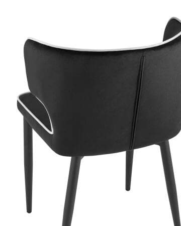 Стул Матео с кантом велюр черный (Стул Матео черный)
