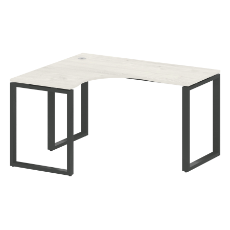 Стол криволинейный левый Metal System Style БО.СА-3 Л 1400x1200x750 (Дуб Наварра/Антрацит металл)