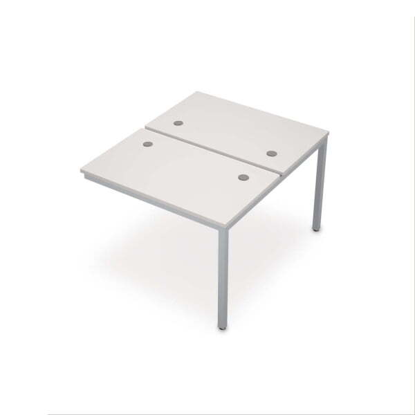 6МБК.267 Сдвоенные бенч-системы, конечный модуль (1000x1235x750) (Белый/Алюминий матовый)