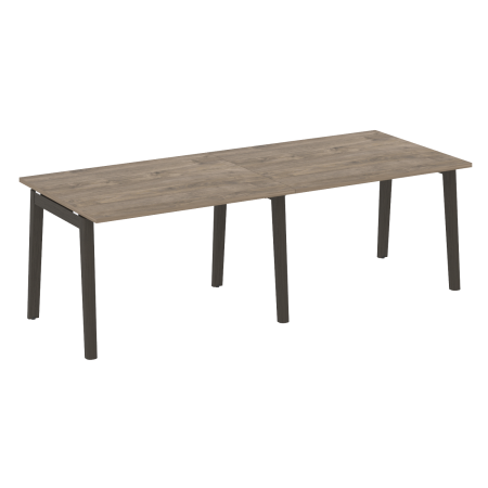 Стол переговорный на деревянных опорах Onix Wood OW.PRG-2.2 2360x980x750 (Тиквуд Темный/Дуб Темный)