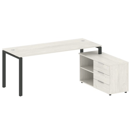 Рабочая станция с опорной тумбой правая Metal System Style БП.РС-СТС-2.5 Пр 1900x1520x750 (Дуб Наварра/Антрацит металл)