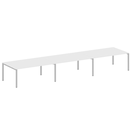 Переговорный стол 3 столешницы Metal System Style БП.ПРГ-3.5 5400x1235x750 (Белый/Серый металл)