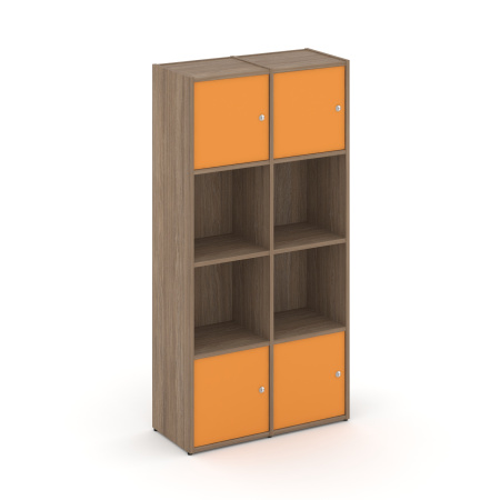 Стеллаж Locker Plus LK.K-005 798x350x1593 (Дуб Аризона | Оранжевый)