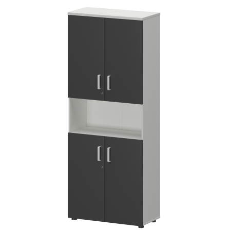 Шкаф Смарт СМШ-58Д4 Тип1 792x380x1990 (Белый/Графит)