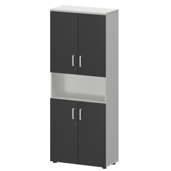 Шкаф Смарт СМШ-58Д4 Тип1 792x380x1990 (Белый/Графит)