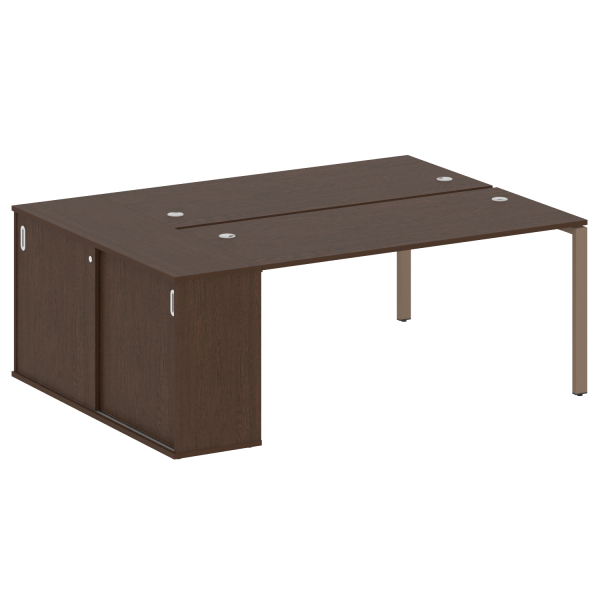 Рабочая станция с опорным шкафом-купе Metal System Style БП.РС-СШК-1.4 2010x1475x750 (Венге Цаво/Мокко металл)
