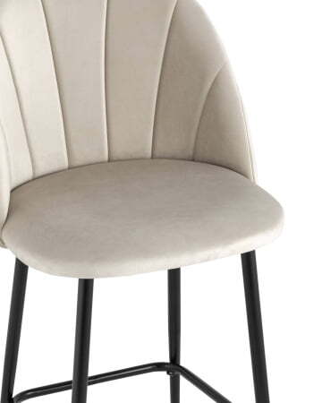 Стул полубарный Логан велюр бежевый (Стул полубарный Логан бежевый)