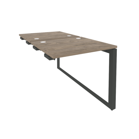 Стол-приставка двойной на О-образном м/к к опорным элем. Onix O.MO-D.SPR-0.7 780x1475x750 (Тиквуд Темный/Черный металл)