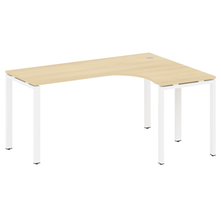 Стол криволинейный правый Metal System Style БП.СА-4 Пр 1600x1200x750 (Акация/Белый металл)