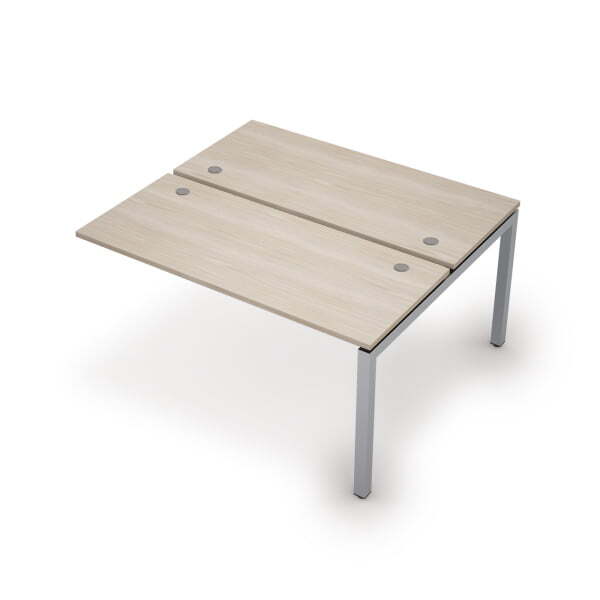 6МБК.5269 Бенч-система на 2 рабочих места, конечный модуль (1400x1235x750) (Шамони светлый/Алюминий матовый)