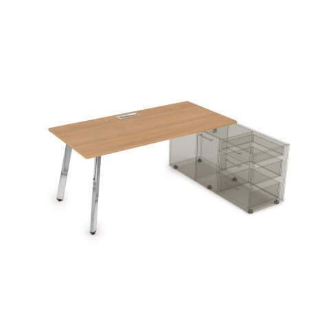 10СТО.084 Стол с тумбой опорной (1600x800x750) (RomanoМеталл глянец)