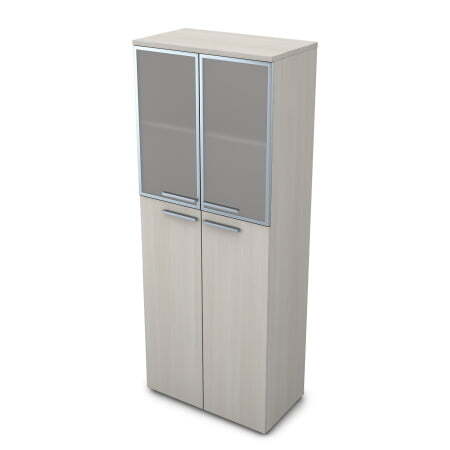 9Ш.005.18 Шкаф высокий со стеклом (800x450x2045) (Ivory)