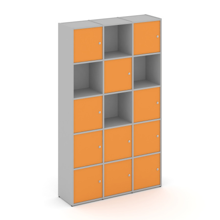 Стеллаж Locker Plus LK.K-009 1188x350x1983 (Серый | Оранжевый)