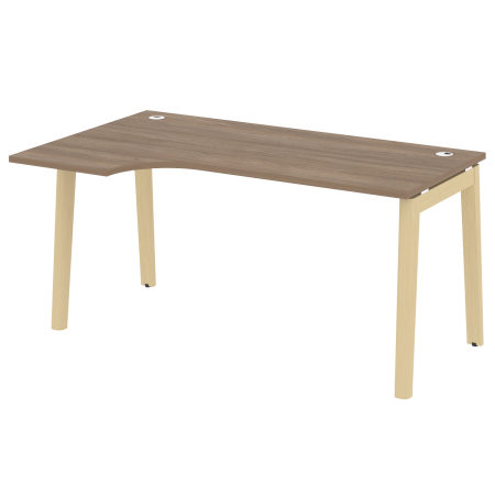 Стол эргономичный левый на деревянных опорах Onix Wood OW.SA-1L 1580x980x750 (Дуб Аризона/Дуб Светлый)