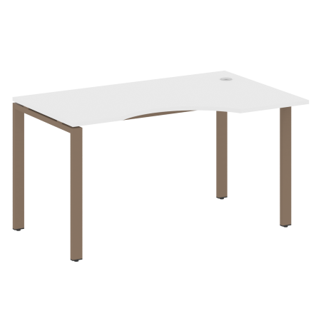 Стол криволинейный правый Metal System Style БП.СА-2 Пр 1400x900x750 (Белый/Мокко металл)